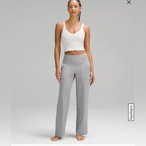 LIGHT GRAY LULULEMON SIZE 12 ALIGN HIGH RISE WIDE LEG PANT